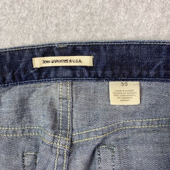 John Varvatos Mens 33 Authentic Fit Jeans Button Fly Blue Denim - Picture 10 of 10